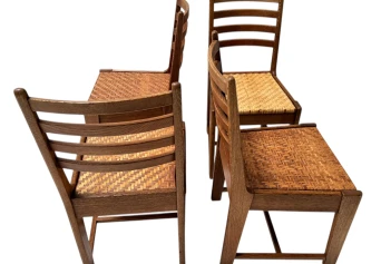 Four Modernist Art Deco Dining Room Chairs by Bas van Pelt for My Home, 1930s